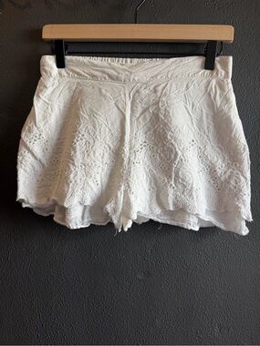 White Eyelet Lace Women's Shorts